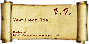 Vavrinecz Ida névjegykártya