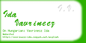 ida vavrinecz business card